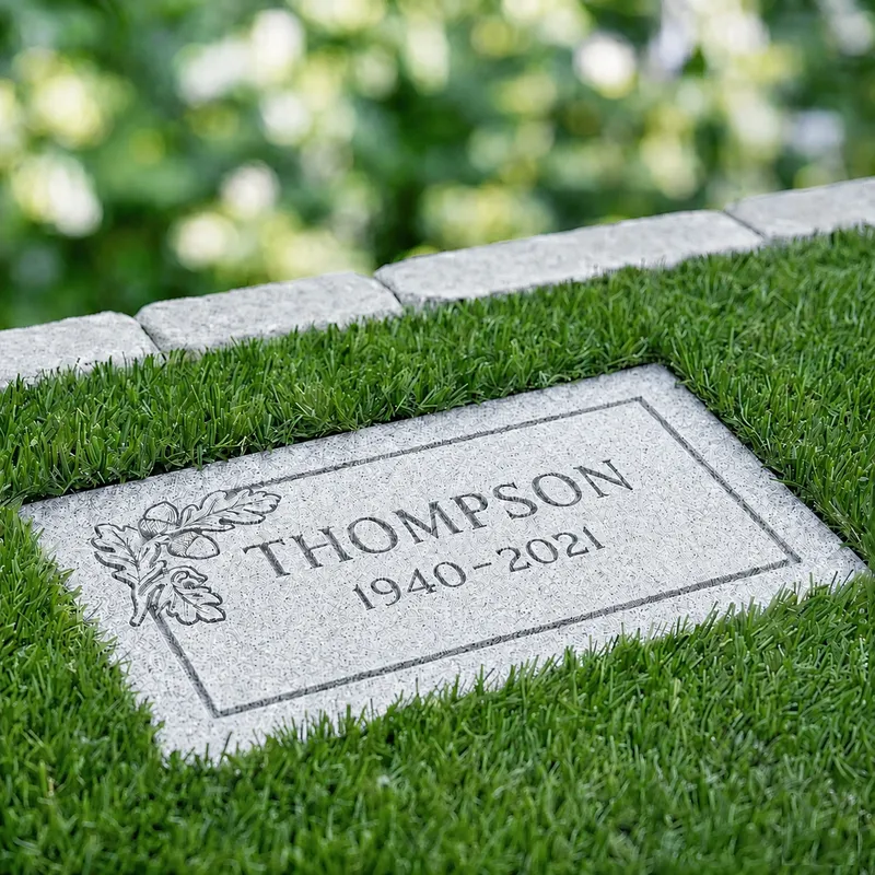 Flat granite grave marker
