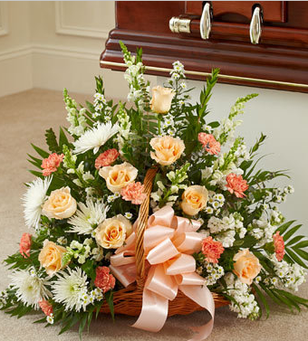 Sympathy flower basket