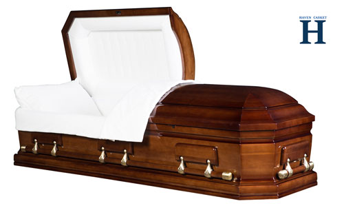 walnut wood casket hw119