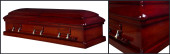 Imperial Mahogany wood casket closed casket