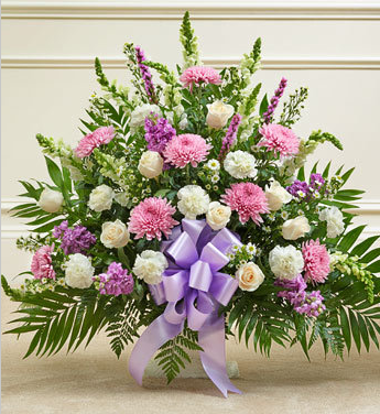 lavender sympathy flower basket