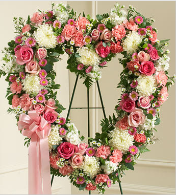 funeral sympathy flowers in pink white