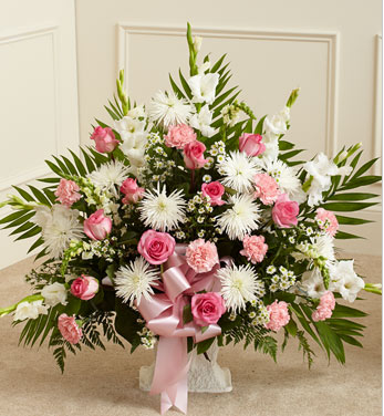 funeral flowers floor basket