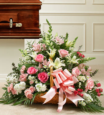 pink white sympathy flowers