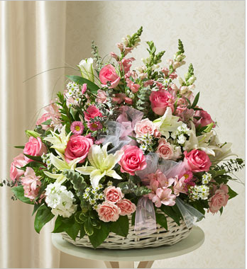 funeral sympathy flower basket
