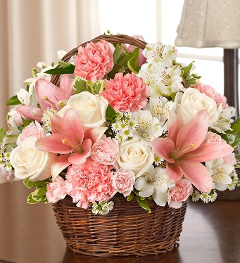 PINK & WHITE SYMPATHY FLOWERS - Casket Manufacturer of Wood Caskets ...