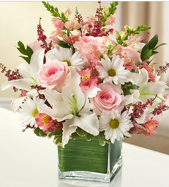 funeral flowers in vase