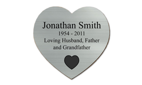 silver heart plate engrave