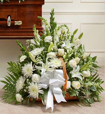 sympathy flowers in white