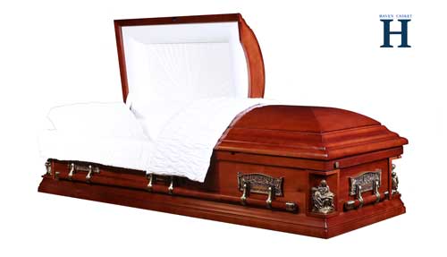 pieta cherry casket funeral caskets