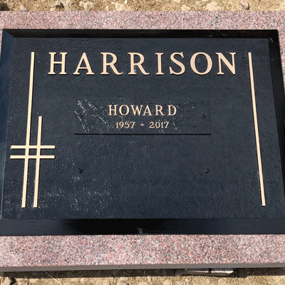 Bronze Plaque on Pink Granite