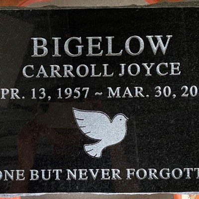 Black Granite Marker with Dove Artwork