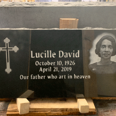 Black Granite Marker with Etching