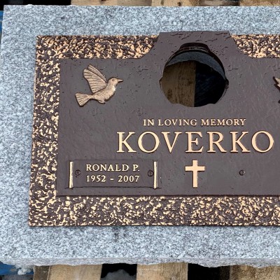 Bronze Plaque on Grey Granite Base