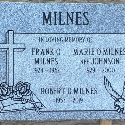 Grey Granite Marker with Panel
