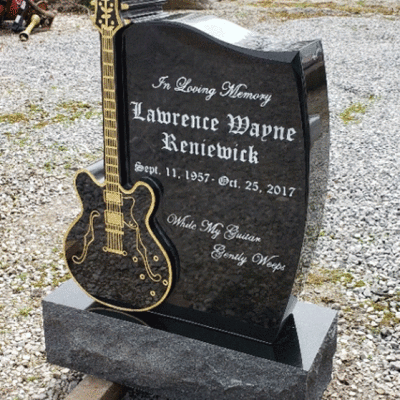 Custom Guitar Black Granite Monument