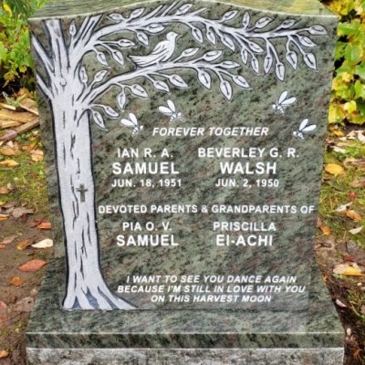 Tropical Green Granite with Tree Artwork