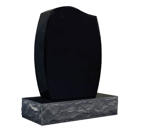 Black Half Serp Headstone