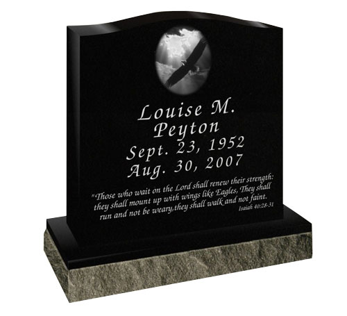 black polished granite headstones