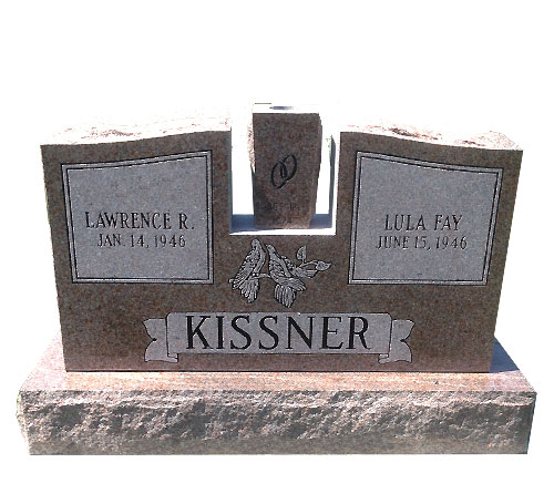 double custom pink headstone