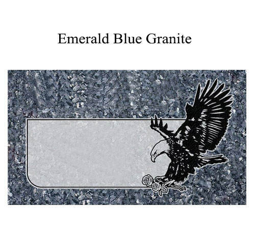 emerald blue granite flat marker