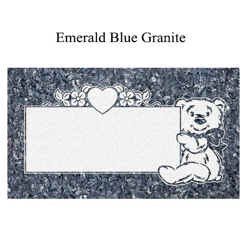 blue pearl granite flat marker teddy