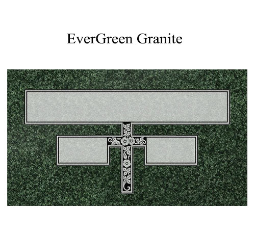 evergreen granite flat marker