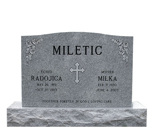 grey serpentine headstone