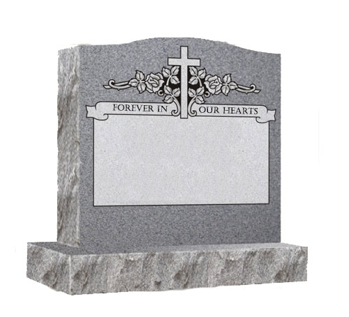 grey single serpentine headstone