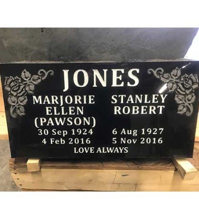 Black Granite Marker with Shape Carving