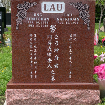 Indian Red Serpentine Top w Chinese Characters