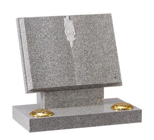 Open Book Grey granite headstone