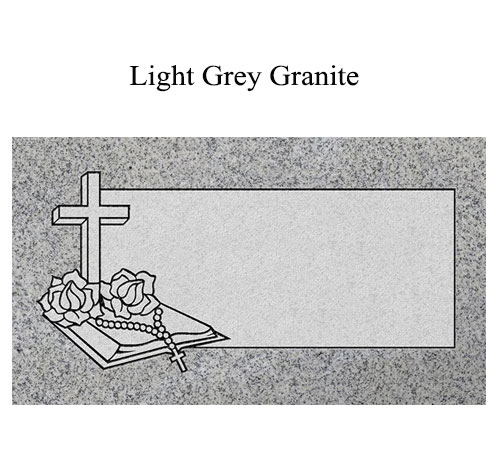 light grey granite flat marker open book of life