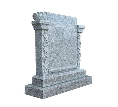 grey scroll headstone