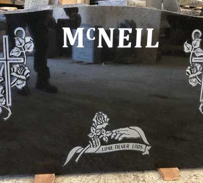 Black Granite Serpentine Top Back Design