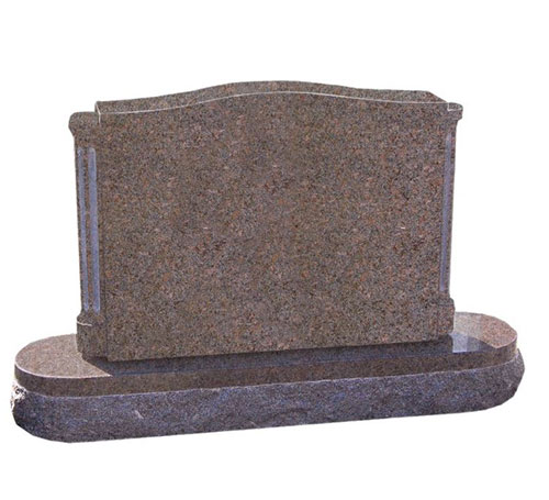 Mahogany granite serpentine headstone