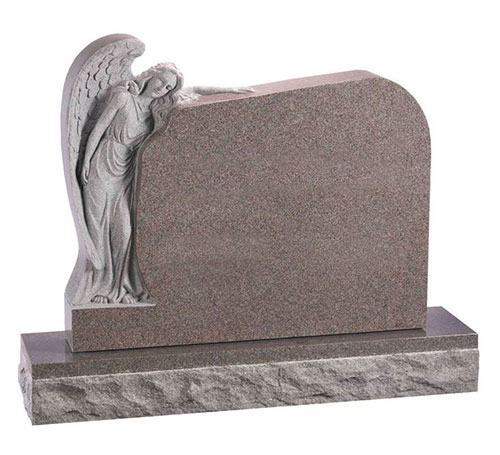 Angel Headstone Pink Granite