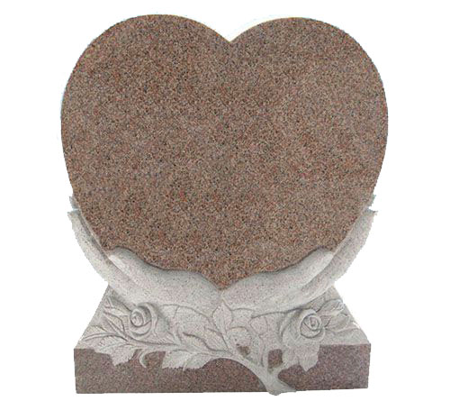 praying heart pink headstone