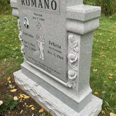 Light Grey Scroll Custom Monument