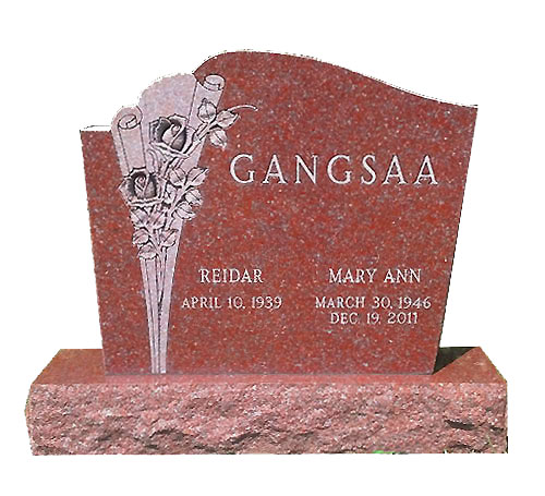 custom rose headstone