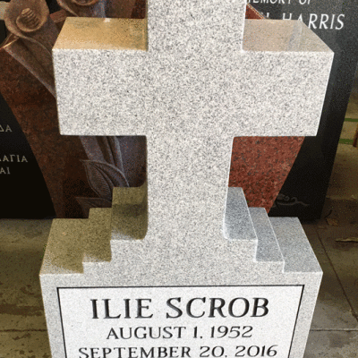 Light Grey Granite Cross w Panel