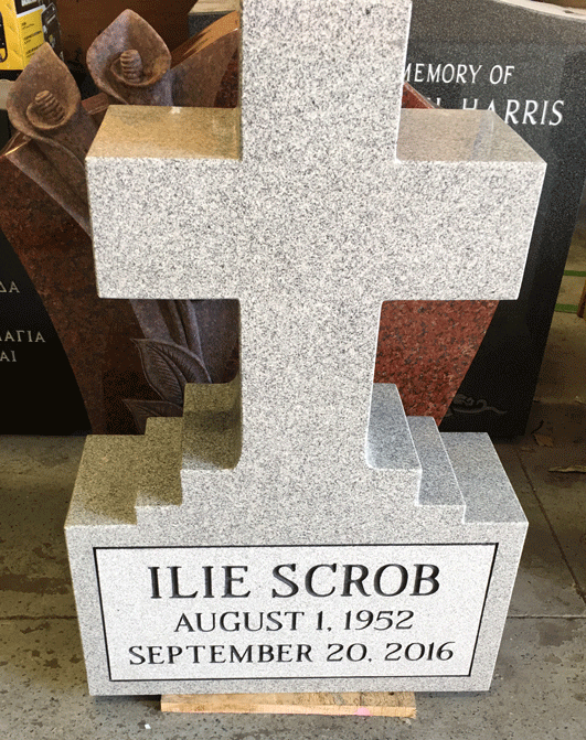 Light Grey Granite Cross w Panel