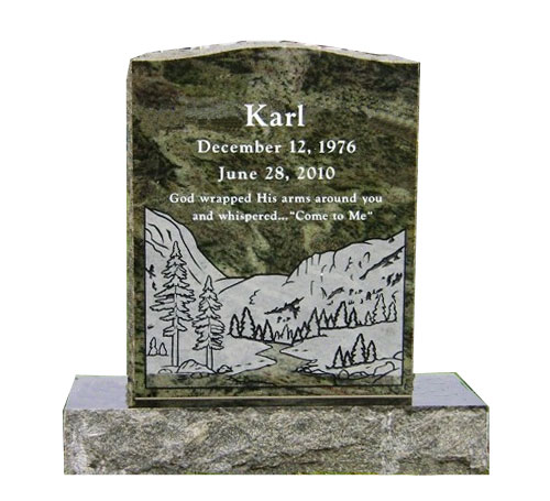 serpentine tropical green headstone