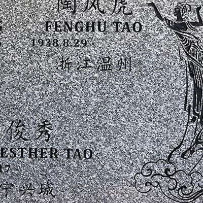 Light Grey Granite w Chinese Characters