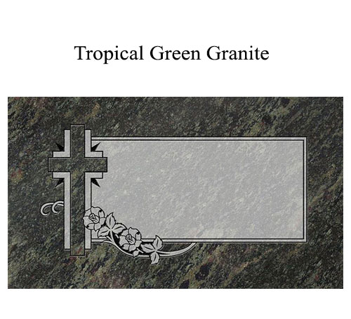 tropical green granite flat marker