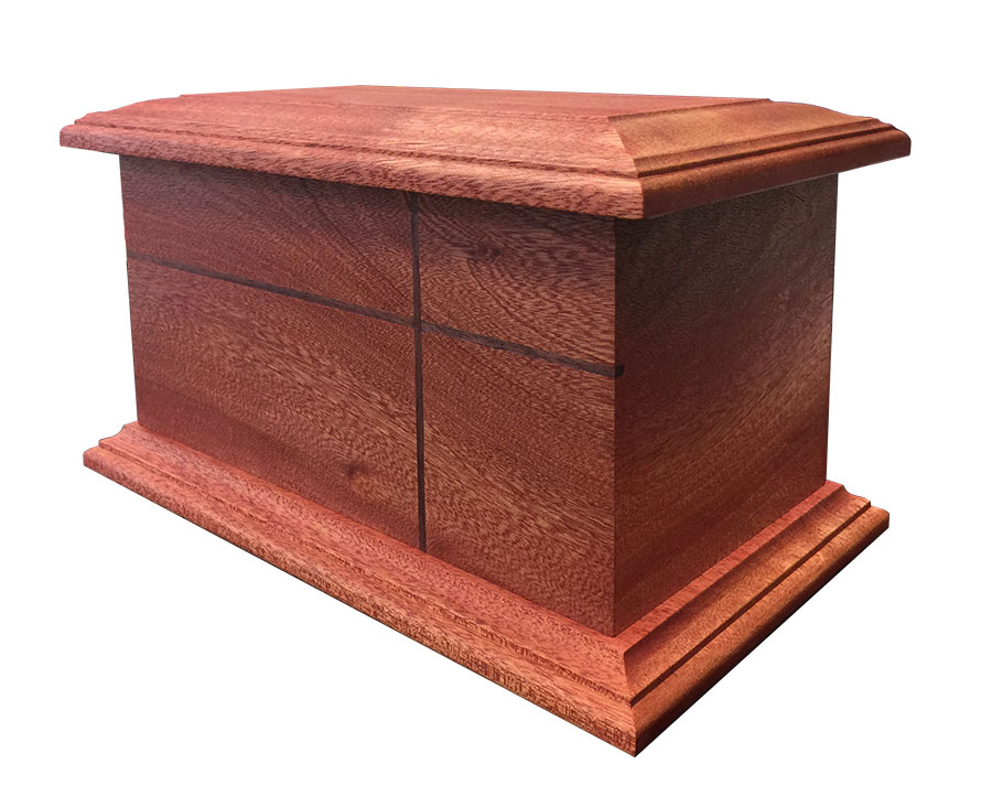 Peace Mahogany Wood Urn