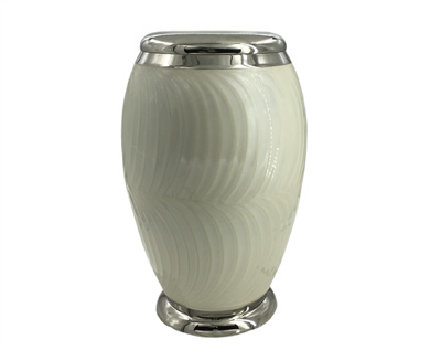 White Metal Urn mu120