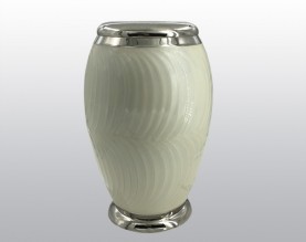 Pearl White Metal Urn