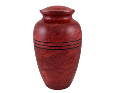 Red Ruby Metal Urn