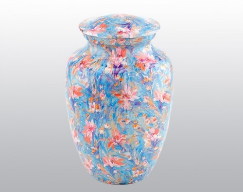 Flower Garden Metal Urn